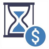 Money And Time icon concept in blue color vector