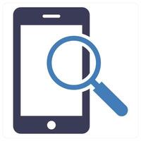 Mobile Search concept in blue color vector