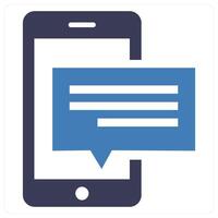 Mobile Message icon concept in blue color vector