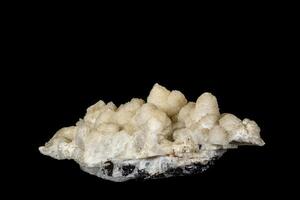 Macro, mineral quartz stone of two genirats on a black background photo