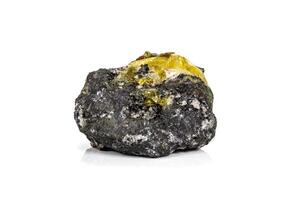 Macro of mineral, stone Anglesite in Galena on white background photo