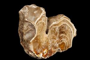 Macro, stone Flint mineral on a black background photo