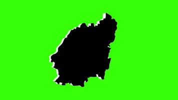green screen 3d map of Balvi Municipality in latvia video