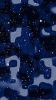 Abstract dark blue background with dynamic shapes and floating confetti creating a modern festive backdrop design. video