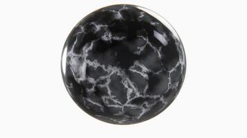 3D loop animation horizontal dark marble sphere bubble white background texture design pattern glossy smooth visual motion elegant captivating art dynamic surface creativity digital modern abstract video