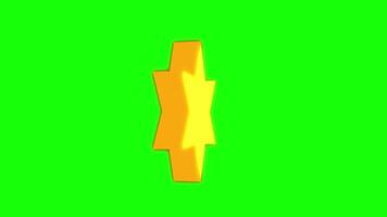 Flat 3D Golden Star Rotate Loop On Green Screen video