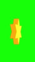 Flat 3D Golden Star Rotate Loop On Green Screen Vertical video