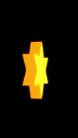Flat 3D Golden Star Rotate Loop On Alpha Channel Vertical video