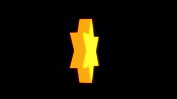 Flat 3D Golden Star Rotate Loop On Alpha Channel video
