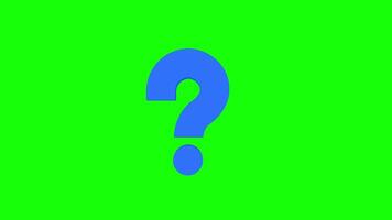 3D Question Mark Animation On Green Screen video