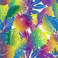 a colorful tropical leaf pattern with a white background vector