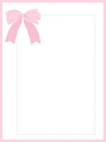 Cute delicate frame with a pink bow for notes or diaryCute delicate frame with a pink bow for notes or diary vector
