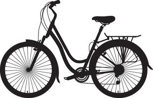 silhouette of bike sideview isolated on white on white background vector