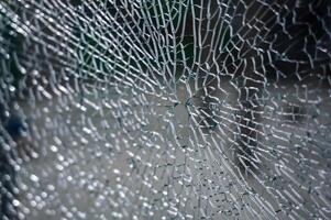 abstract background of broken glass into a large number of fragments and pieces. photo