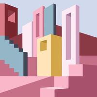 Architecture concept perspective colorful construction vector
