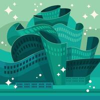 Architecture abstract concept art rolls building vector