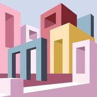 Architecture colorful constractions perspective building vector