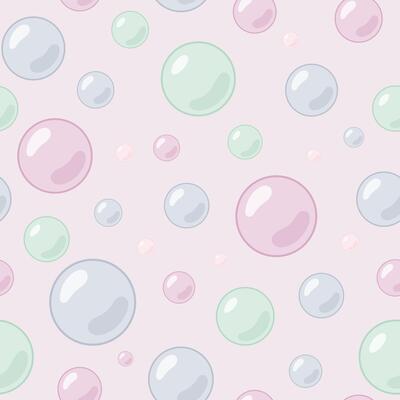 Cute Pastel Bubbles Seamless Pattern