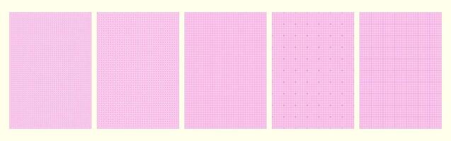 Millimeter graph paper sheets arranged in a neat stack showcasing a soft pink grid pattern for precise drafting and design work. vector