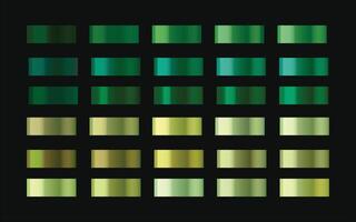 Gradient swatches green and olive color palette vector