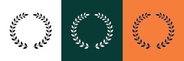 Versatile laurel wreath design element in three colors vector
