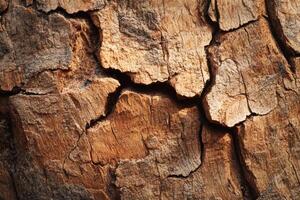 Close-up of weathered tree bark texture with natural patterns photo
