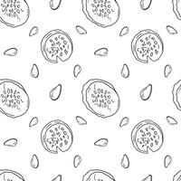 Round cucumber slices seamless contour pattern, monochrome in doodle style. Background for detox diets, packaging of vegetarian products, cosmetics and kitchen textiles. vector