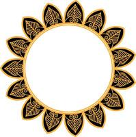 Traditional Mandala Style Circular Frame with Floral Leaf Motif Decorative frame Design vector