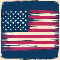Distressed American Flag with Grunge Background vector