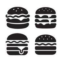 Hamburger icon silhouette design with white background vector