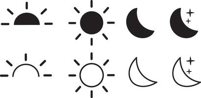 set of dark and light mode icons. Dark and light mode symbol. dark and light mode icons, user interface, and website. transparent illustration, vector