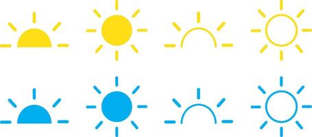 Sun and moon icons set , Screen modes icons set, brightness and contrast level control symbols Circle with arrow sun and moon illustration, vector
