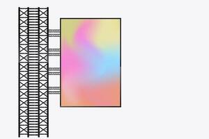 Hanging LED Screen Mockup in the column for advertising light box, A realistic big LED screen. and Illuminated technology lightbox with empty space for design vector