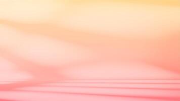 Minimal abstract background for product presentation with soft window shadows. Abstract empty room interior with warm summer sunlight. Pink and orange studio backdrop. illustration. vector