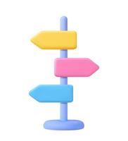 3D Direction Signpost on White Background. vector
