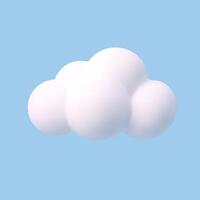 3d realistic simple cloud vector