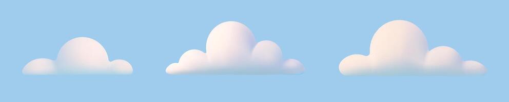 3d set realistic simple clouds. vector