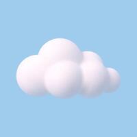 3d realistic simple cloud. vector