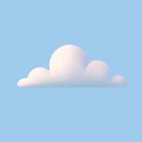 3d white simple clouds vector