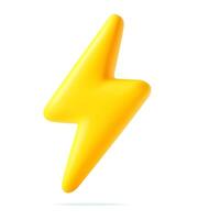 3d Yellow thunder and bolt lighting flash. vector