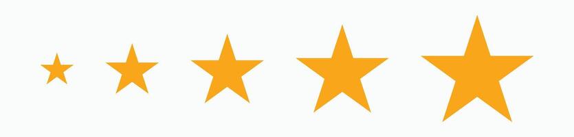 Small to Large Five Star Rating Icons for Customer Product Reviews vector