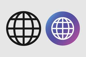 Website icon set with gradient color web sign and black symbol design vector