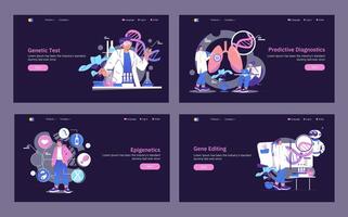 Genetic Testing and Diagnostics Illustration Set vector