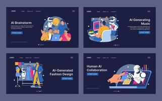 AI in Diverse Creative Fields Illustration vector