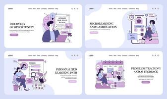 Interactive Learning and AI-Powered Skill Development vector