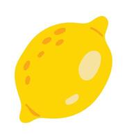 Bright yellow cartoon style lemon featuring a textured peel, promoting healthy eating while adding a refreshing touch to various designs and enhancing vibrant visuals vector
