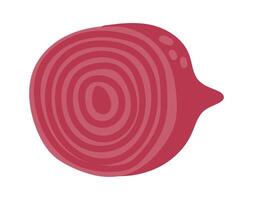 Freshly cut beetroot slice showing its vibrant pink color and characteristic concentric circles, isolated on a white background, ideal for healthy eating and vegan lifestyle representations vector