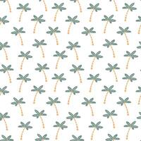 pattern seamless with cartoon palm trees on white background vector