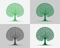 Set of trees 4 natural tree in a set vector