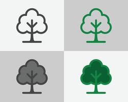 Set of natural trees 4 tree in a set vector